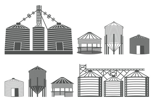 Grain Bin Vector File, Farming SVG File, Grain Elevator SVG File, Vector Art File for Commercial & Personal Use-Cricut, Cameo, Silhouette,