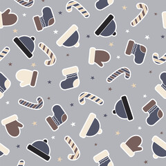 Seamless pattern with christmas elements.