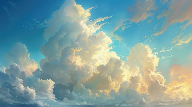 Sunny sky with white thunderhead