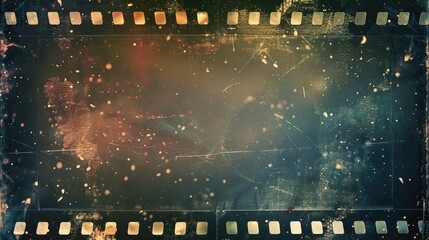 Super 8mm film frame with dust and scratches and film border overlay