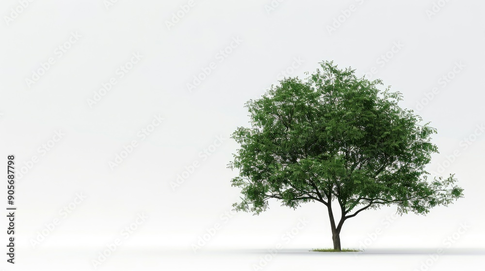 Poster Tree standing alone against blank backdrop with clipping paths