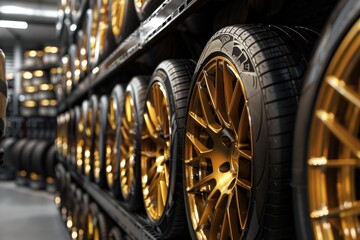 Fototapeta premium Gold Alloy Wheels
