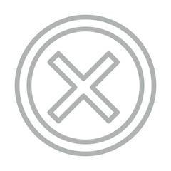 cross Vector Line Grey Icon Design