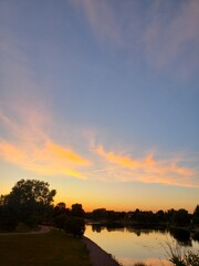 sunset over the lake