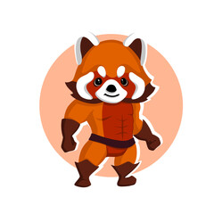 Cartoon illustration of a cute red panda superhero isolated on transparent background.