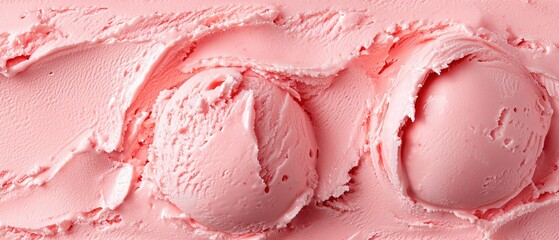 Strawberry flavor gelato - full frame background banner detail. Close up of a surface texture of strawberry Ice cream