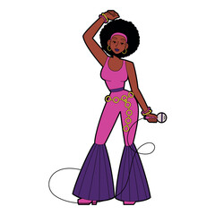 Vector Woman Singer Cartoon Characters Illustration Isolated