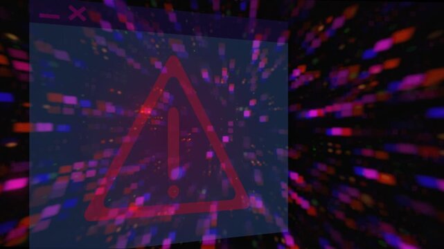 malware hack ransomware data breach cyber security news background with lots of light spots, red alert malware detection