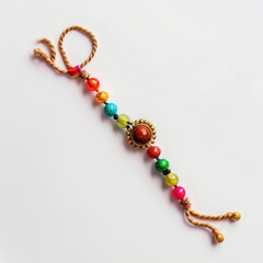 traditional treads rakhi on white background for raksha bandhan festival