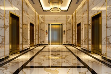 Hotel Elevator Lobby Design: Modern Luxury Interior in Contemporary Architecture