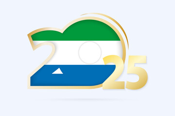 Year 2025 with Sierra Leone Flag pattern.