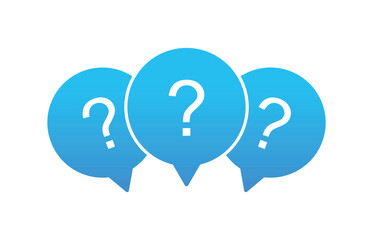 Question mark in speech bubble set. Web assistance pictogram. Isolated vector icon.