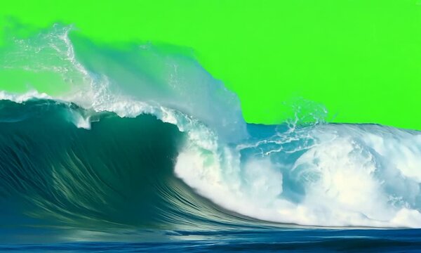 Breaking Wave with Green Screen