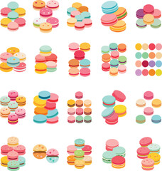 Abstract variants of macaroon icons