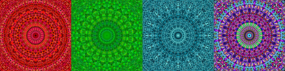 Obraz premium Seamless geometrical mandala pattern set