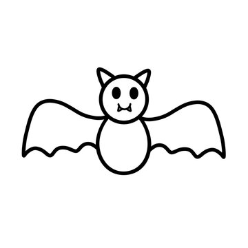 recommend clip art: Cute cartoon outline bat