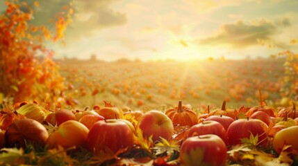 Thanksgiving agriculture harvest decorration banner background illustration generated by ai