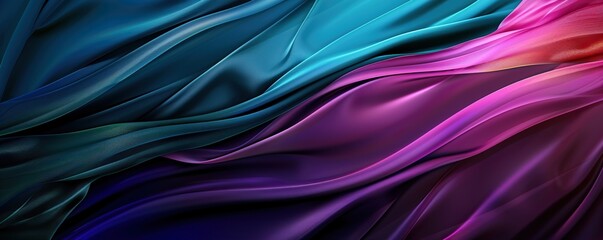 Obraz premium Modern abstract art composition showcasing purple and blue waves with smooth curves