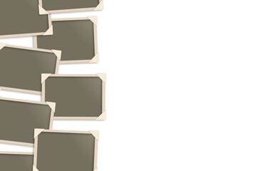 vintage photo frames vector realistic with white corners