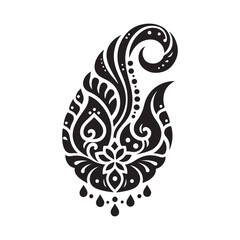 Mehendi silhouette vector illustration