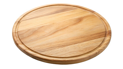 Round wooden cutting board on isolated background. Cutting board.