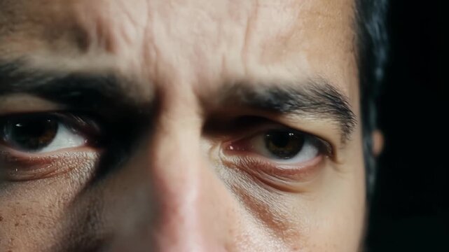 A closeup of a persons face reveals a mixture of emotions with a clearly perplexed expression at the forefront.