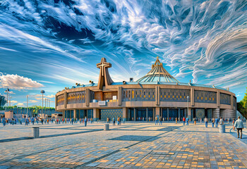 New Basilica of Our Lady of Guadalupe church architecture Mexico City