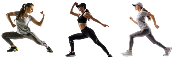 Untitled design - A set of A fitness instructor in workout gear mid-pose