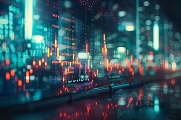 Obraz premium Dynamic Financial Market Concept Background Illustrating the Pulse of Global Stock Trading and Economic Movements.
