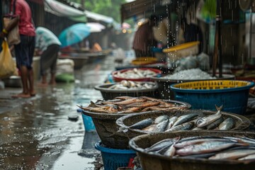 Obraz premium much Fish in the market