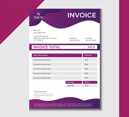 Invoice design template , Modern Invoice design template .