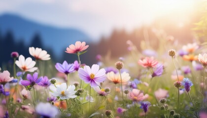 grusskarte bunte blumenwiese sommerblumen