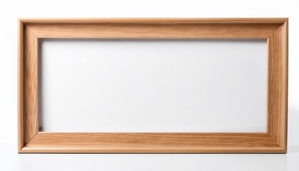 Fototapeta premium wood picture frame isolated on white background with clipping path image display concept