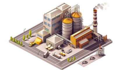 Obraz premium Industrial Complex Illustration