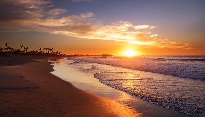 Obraz premium sunset on the beach newport beach california