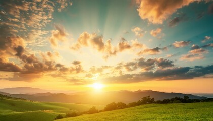 natural background blurring warm colors and bright sun light bokeh or christmas background green energy at sky sunny color orange light patterns plain abstract flare evening clouds blur