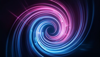 Obraz premium abstract circle line pattern spin blue pink light is
