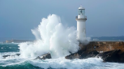 Lighthouse Braving the Storm