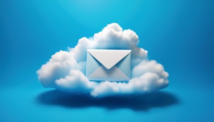 letter on the cloud concept of cloud email server blue back