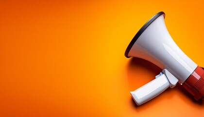 Fototapeta premium megaphone or loudspeaker on color background communication concept