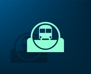 Vector illustration with shadow on blue background with gradient