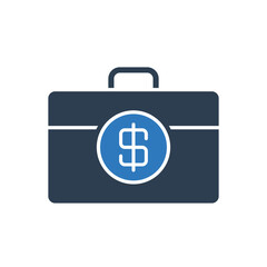Obraz premium Investment Briefcase Icon Sign Symbol