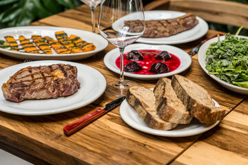 BBQ table ready to eat