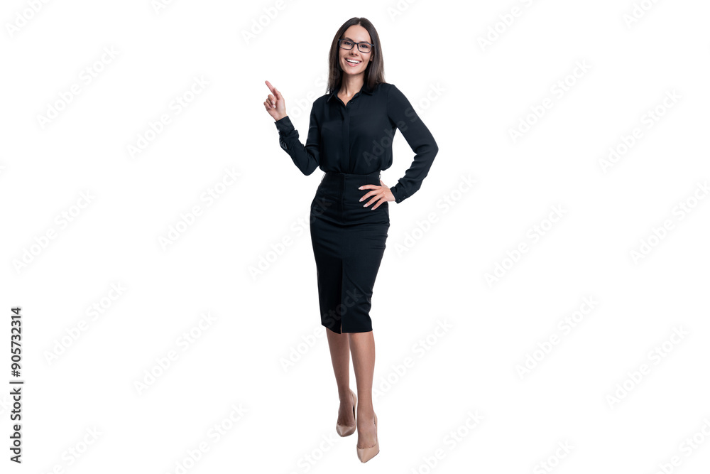 Wall mural success of entrepreneur. office manager. successful businesswoman isolated on white. professional oc