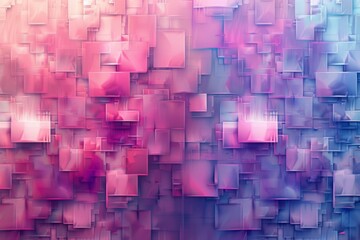 Dreamy Pastel Background with Pixelated Blocks of Pink, Purple, and Blue, Evoking Nostalgia for the Digital Age