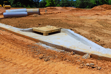 Concrete ditch trays were used to drain storm water as drainage canals prior to construction of...