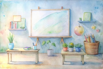 A watercolor classroom ready for learning