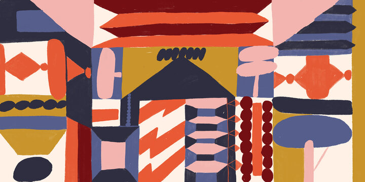 Abstract geometric composition with vibrant colors