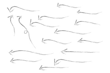 Arrow vector elements hand drawn arrows brush stroke curly arrow collection, vector illustration eps 10