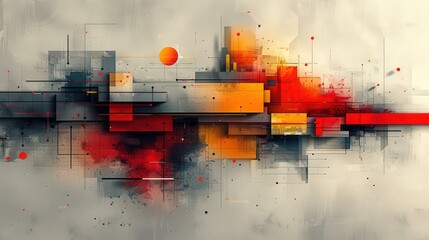 abstract contemporary business background with modern and retro art elements